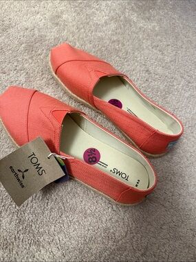 Toms Coral Canvas Espadrille Slip-On Shoes